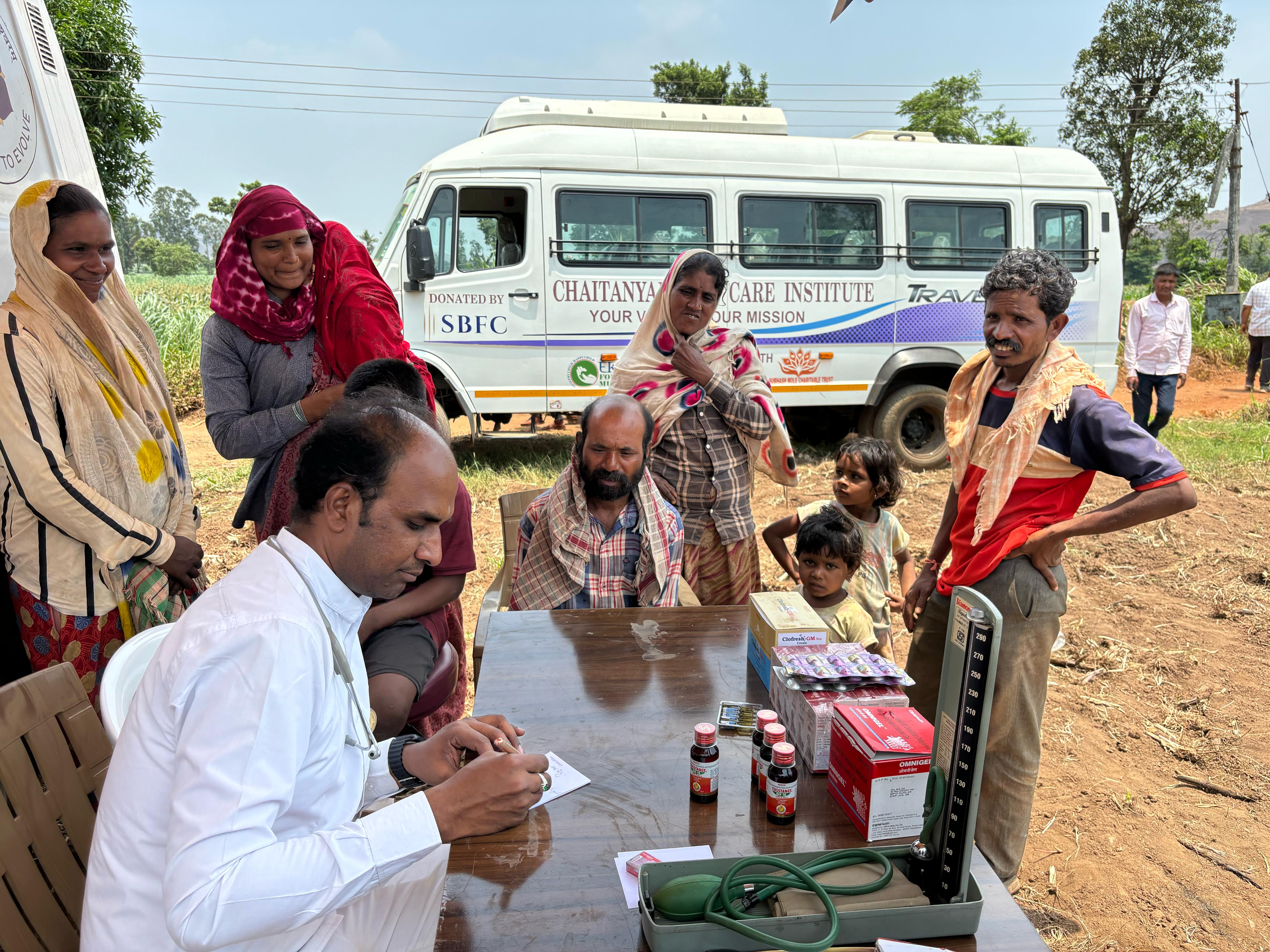 Chaitanyam mobile medical van at a rural health camp